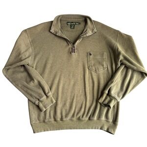 Knights of Round Table Mens Medium Quarter‎ Zip Pullover Sweatshirt Olive Green